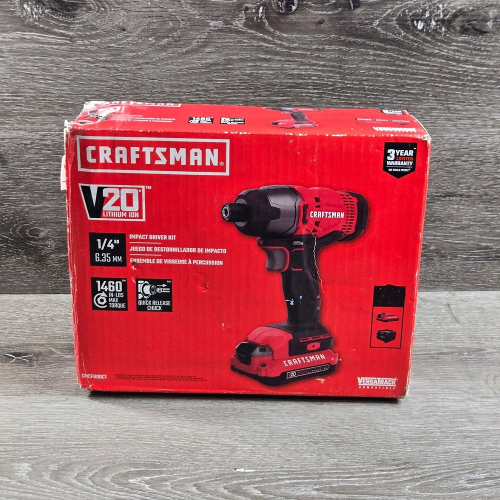 CRAFTSMAN CMCF800C1 V20 20V MAX Lithium-Ion 1/4-Inch Cordless Impact Driver Only